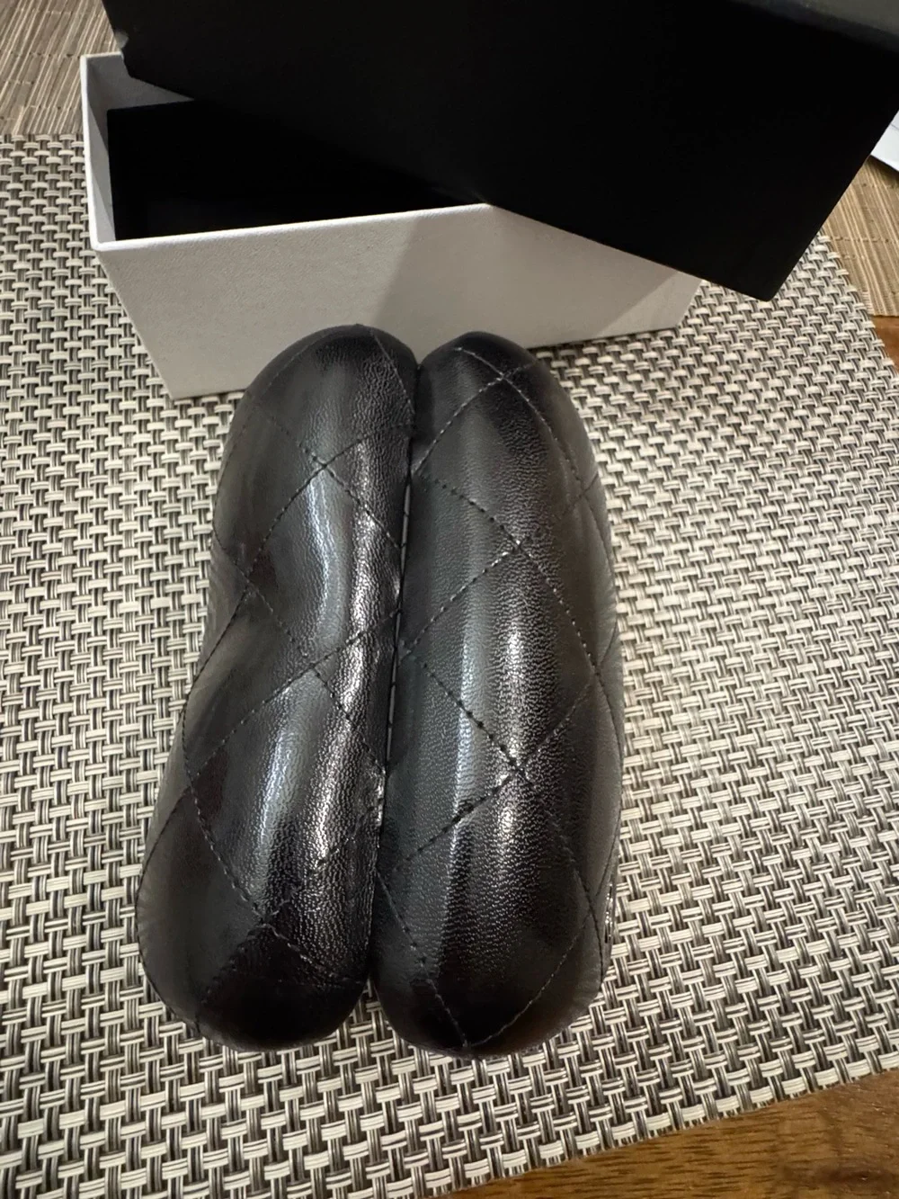 CHANEL Black Quilted Leather Sunglasses Case with Silver CC